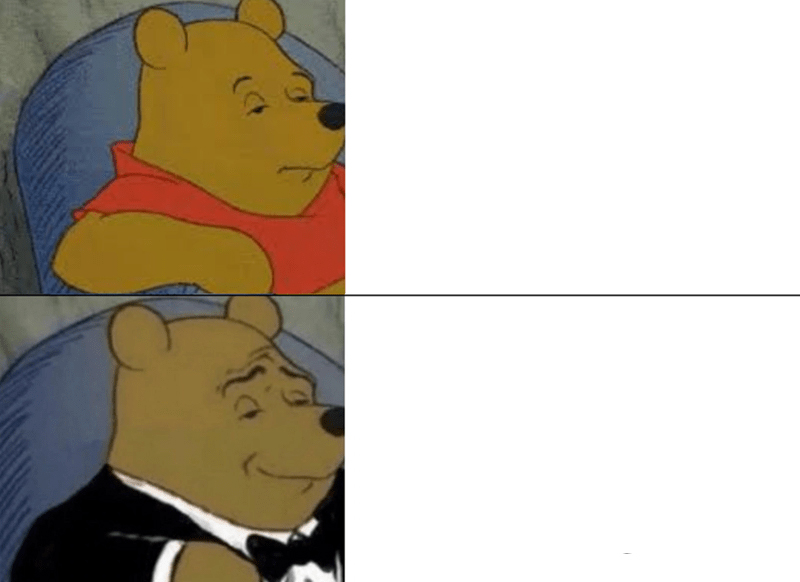 Tuxedo Winnie The Pooh meme about Golde