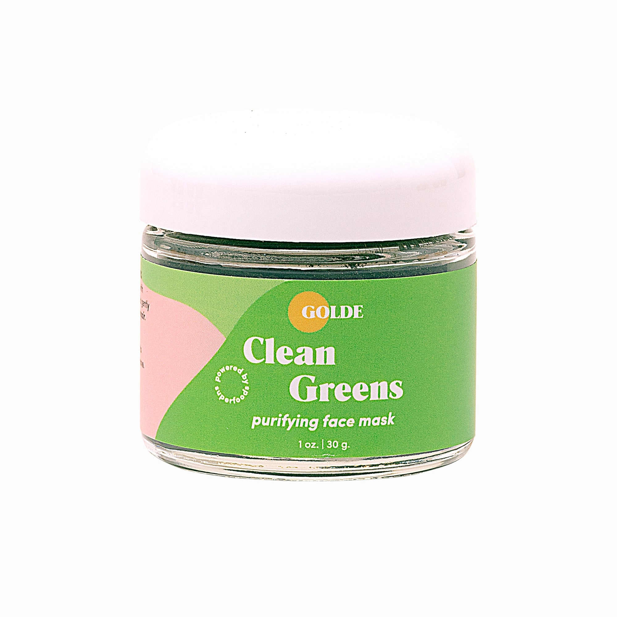 Clean Greens Face Mask jar, front